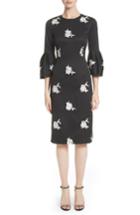 Women's Sachin & Babi Noir Embroidered Bell Sleeve Sheath Dress - Black