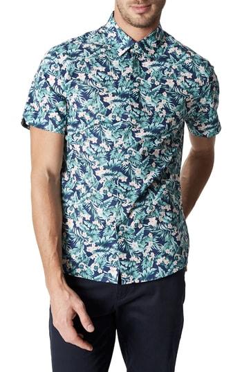 Men's 7 Diamonds Concrete Jungle Trim Fit Sport Shirt - Blue
