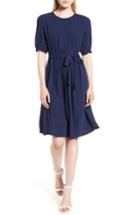 Women's Anne Klein Stripe Fit & Flare Dress - Blue