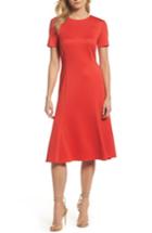 Women's Forest Lily Midi Bell Dress - Red