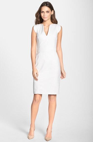 Women's French Connection 'lolo' Stretch Sheath Dress - White