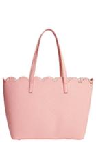 Junior Women's Bp. Scalloped Faux Leather Tote - Pink