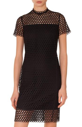 Women's Akris Punto Crochet Shift Dress - Black