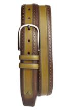 Men's Mezlan Leather Belt - Olive