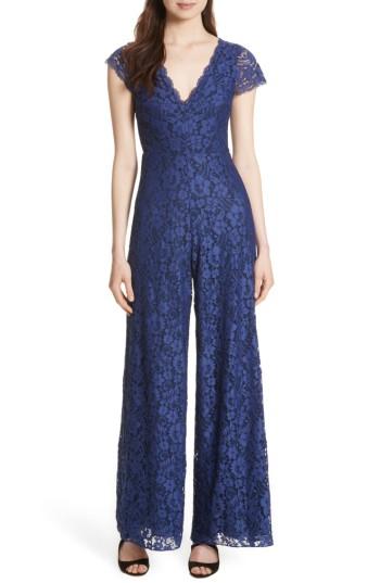 Women's Alice + Olivia Mariam Lace Jumpsuit - Blue