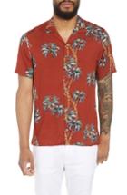 Men's The Kooples Regular Fit Hawaiian Shirt - Orange