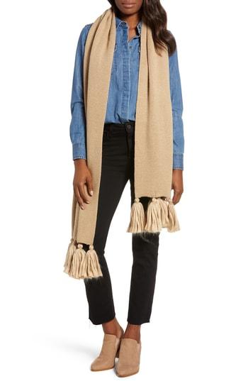 Women's Echo Maxi Tassel Muffler, Size - Beige