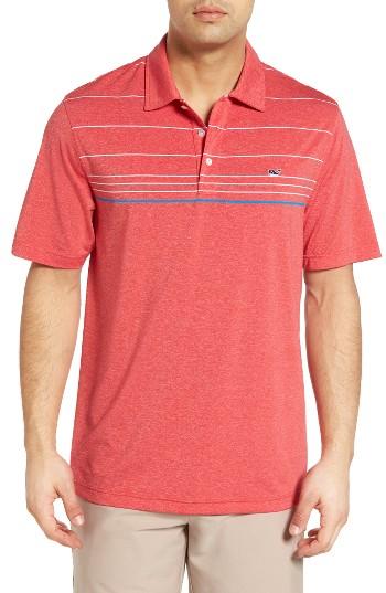 Men's Vineyard Vines Simsbury Stripe Performance Polo - Blue