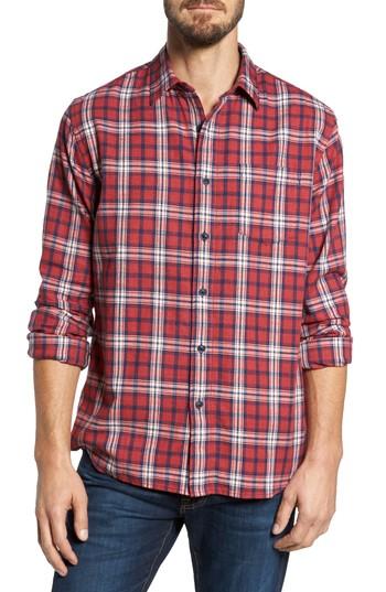 Men's Grayers Winslow Slub Plaid Twill Sport Shirt - Red