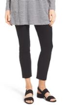 Petite Women's Eileen Fisher Washable Stretch Crepe Slim Ankle Pants
