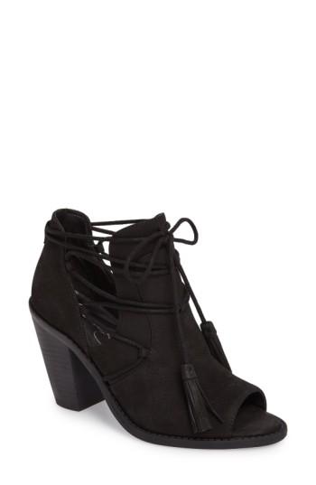 Women's Jessica Simpson Ceri Split Shaft Open Toe Bootie M - Black