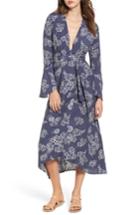 Women's Faithfull The Brand Floral Print Wrap Midi Dress - Blue