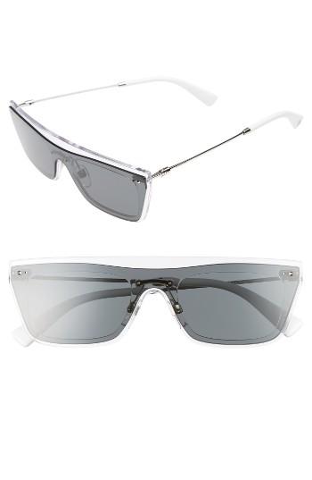 Women's Valentino Rockstud 50mm Rectangular Sunglasses - Grey