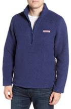 Men's Vineyard Vines Fleece Quarter Zip Pullover, Size - Blue