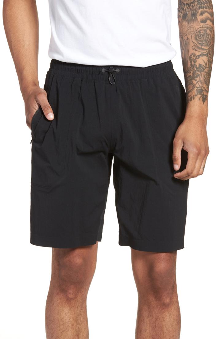 Men's Reigning Champ Stretch Nylon Shorts, Size - Black