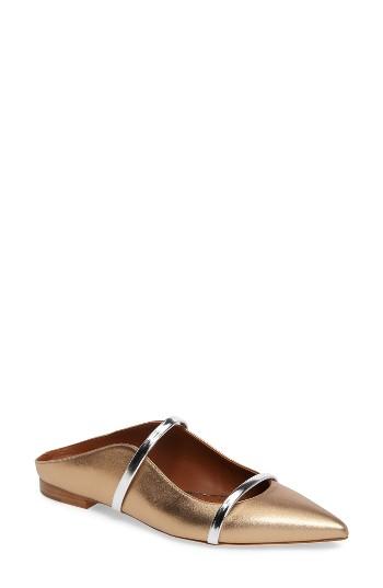 Women's Malone Souliers Maureen Pointy Toe Flat .5us / 36eu - Metallic