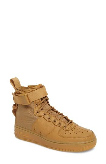 Women's Nike Sf Air Force 1 Mid Sneaker .5 M - Yellow