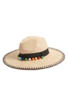 Women's Phase 3 Whipstitch Pom Panama Hat - Brown