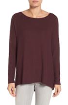 Women's Gibson Cozy Ballet Neck High/low Pullover, Size - Red