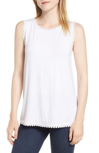 Women's Halogen Geo Trim Tank - White