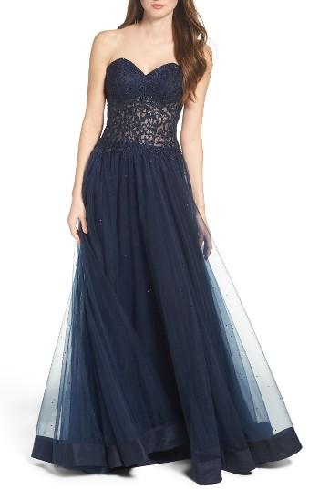 Women's La Femme Embellished Ballgown