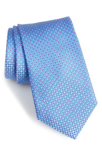 Men's Nordstrom Men's Shop Bagni Check Silk Tie, Size - Blue