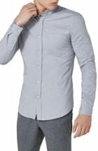 Men's Topman Muscle Fit Oxford Shirt, Size - Grey