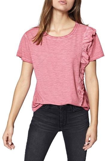 Women's Sanctuary Gia Ruffle Trim Tee - Coral