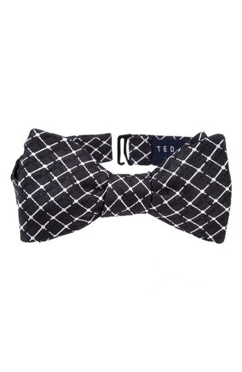 Men's Ted Baker London Superb Check Silk Bow Tie, Size - Blue