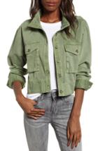 Women's Bp. Crop Military Jacket, Size - Green
