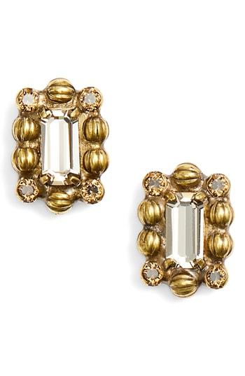 Women's Sorrelli Crystal & Ball Chain Stud Earrings