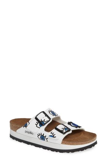 Women's Papillio By Birkenstock Arizona Eye Graphic Slide Sandal -8.5us / 39eu B - White