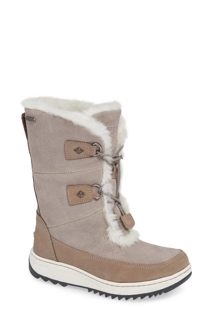 Women's Sperry Powder Valley Vibram Arctic Grip Waterproof Boot .5 M - Grey