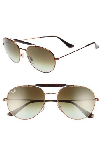 Women's Ray-ban Highstreet 56mm Sunglasses - Green/ Brown