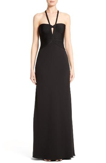 Women's Herve Leger Cross Strap Keyhole Gown