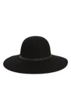 Women's Halogen Refined Wide Brim Felt Floppy Hat - Black