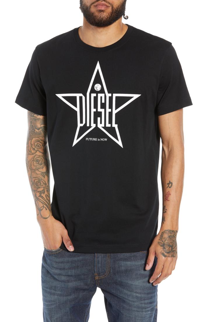 Men's Diesel T-diego-yh Graphic T-shirt, Size - Black