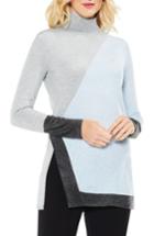 Women's Vince Camuto Long Sleeve Colorblocked Turtleneck, Size - Blue