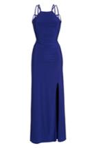 Women's Morgan & Co. Strappy Trumpet Gown /10 - Blue