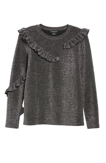 Women's Trouve Ruffle Metallic Top