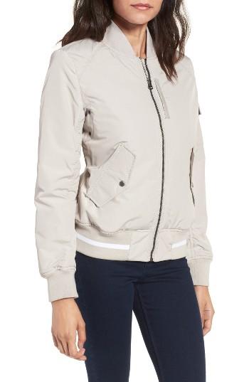 Women's Andrew Marc Foster Nylon Twill Bomber Jacket - Grey