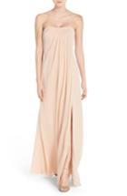 Women's Jenny Yoo Raquel Front Slit Strapless Chiffon Gown