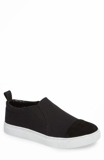 Men's Hip And Bone Canvas Suede Slider Slip-on Sneaker M - Black