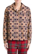 Women's Burberry Polka Dot Check Print Cotton Shirt - Blue