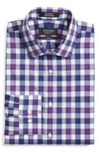 Men's Nordstrom Men's Shop Trim Fit Check Dress Shirt .5 32/33 - Blue