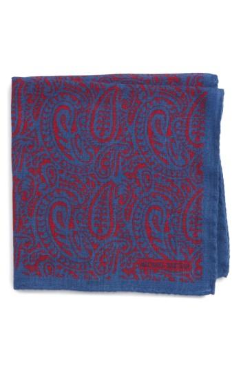 Men's Michael Bastian Paisley Pocket Square, Size - Red
