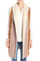 Women's French Connection Long Faux Shearling Vest - Brown
