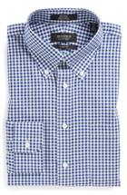 Men's Nordstrom Men's Shop Classic Fit Non-iron Gingham Dress Shirt .5 32 - Blue (online Only)