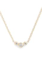 Women's Zoe Chicco Curved 3-diamond Bezel Pendant Necklace