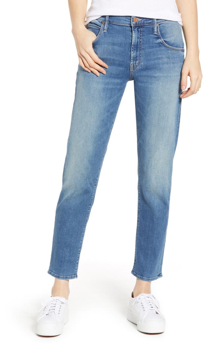 Women's Mother The Ditcher Ankle Boyfriend Jeans - Blue